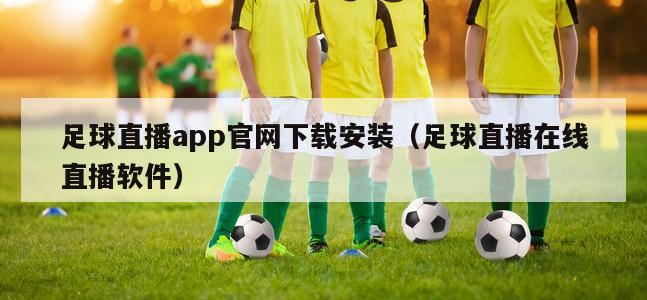 足球直播app官网下载安装（足球直播在线直播软件）